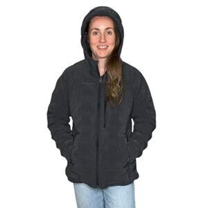 MOUNTAIN HARDWEAR Stretchdown Hoodie Gray Hooded Puffer Jacket Women's Large